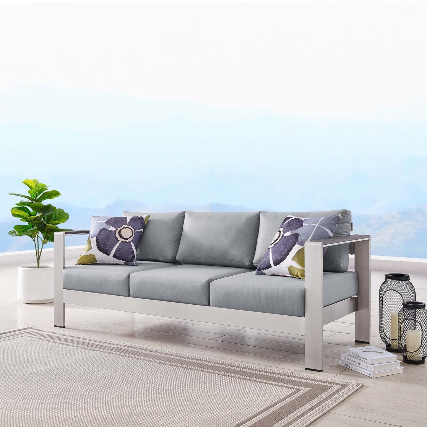 Modway Shore Outdoor Patio Aluminum Sofa | Outdoor Sofas, Loveseats & Sectionals | Modishstore-11