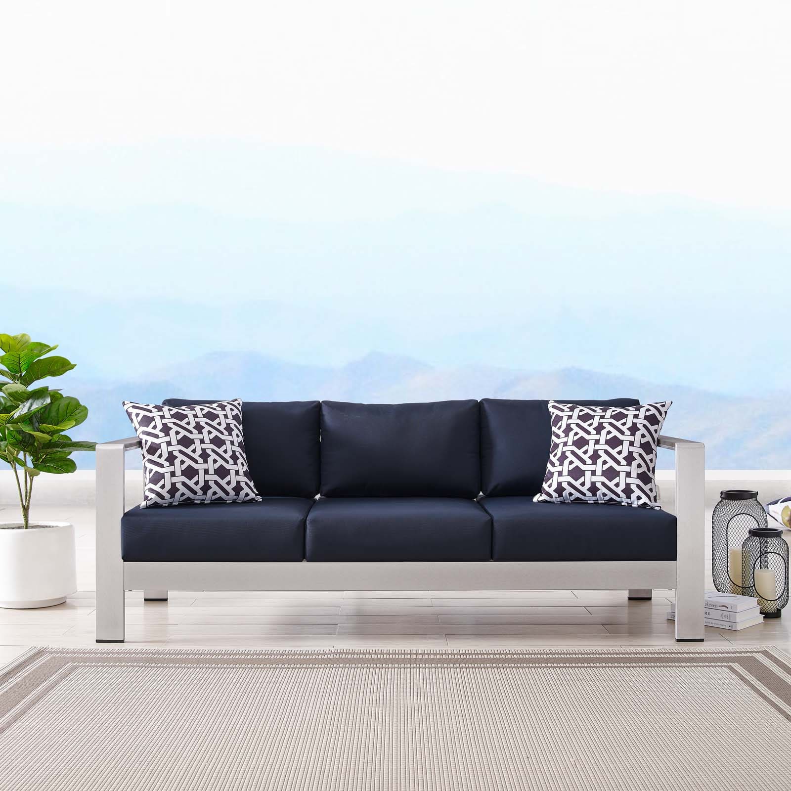 Modway Shore Outdoor Patio Aluminum Sofa | Outdoor Sofas, Loveseats & Sectionals | Modishstore-19