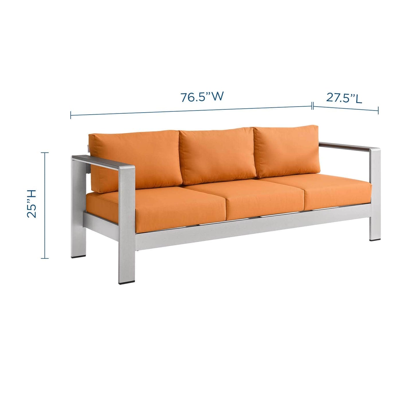 Modway Shore Outdoor Patio Aluminum Sofa | Outdoor Sofas, Loveseats & Sectionals | Modishstore-31