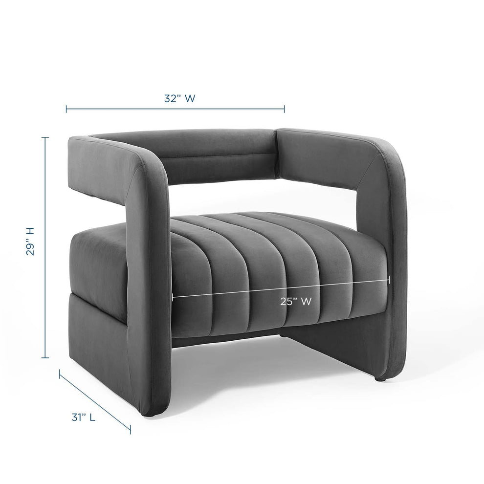 Modway Range Tufted Performance Velvet Accent Armchair - EEI-3920 | Armchairs | Modishstore - 3