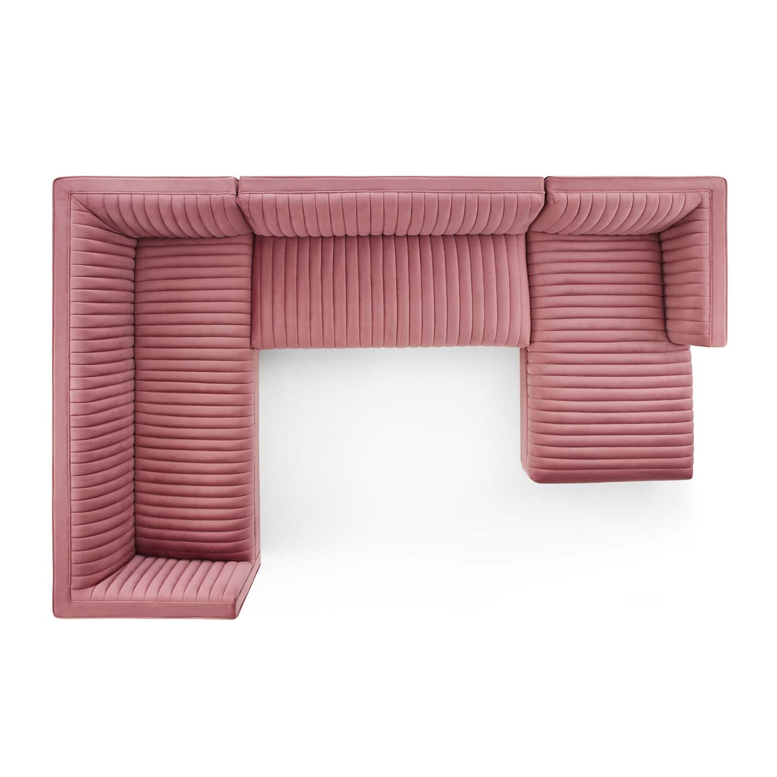 Modway Sanguine 3 Piece Performance Velvet Sectional Sofa Set | Sofas | Modishstore-7