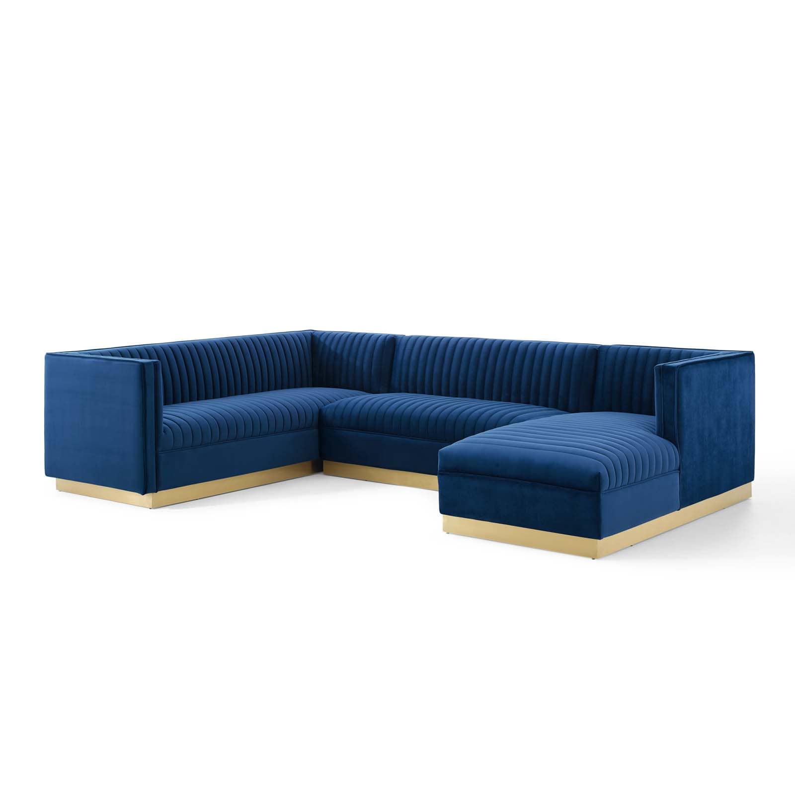 Modway Sanguine 3 Piece Performance Velvet Sectional Sofa Set | Sofas | Modishstore-17