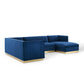 Modway Sanguine 3 Piece Performance Velvet Sectional Sofa Set | Sofas | Modishstore-18