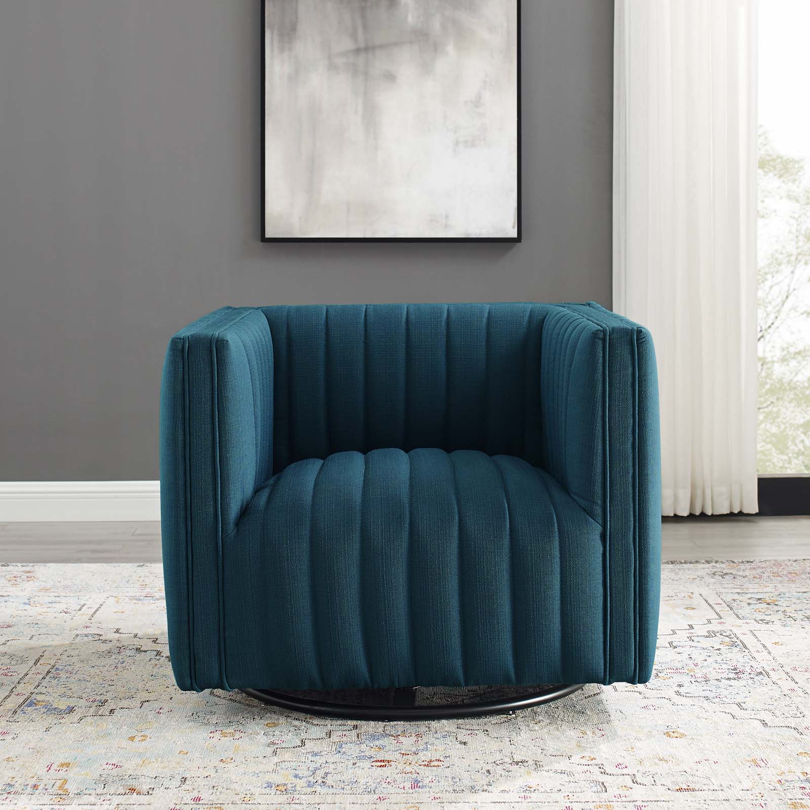 Modway Perception Tufted Swivel Upholstered Armchair | Armchairs | Modishstore-2
