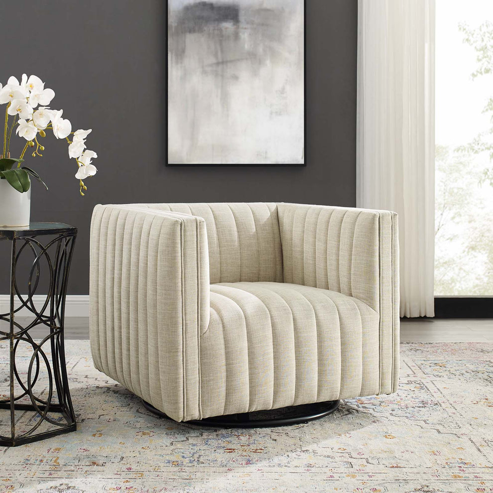 Modway Perception Tufted Swivel Upholstered Armchair - EEI-3926 | Armchairs | Modishstore - 10