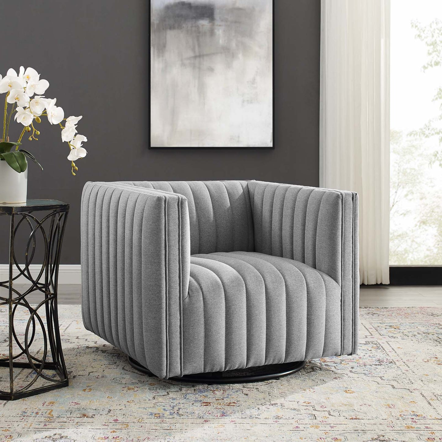 Modway Perception Tufted Swivel Upholstered Armchair | Armchairs | Modishstore-19