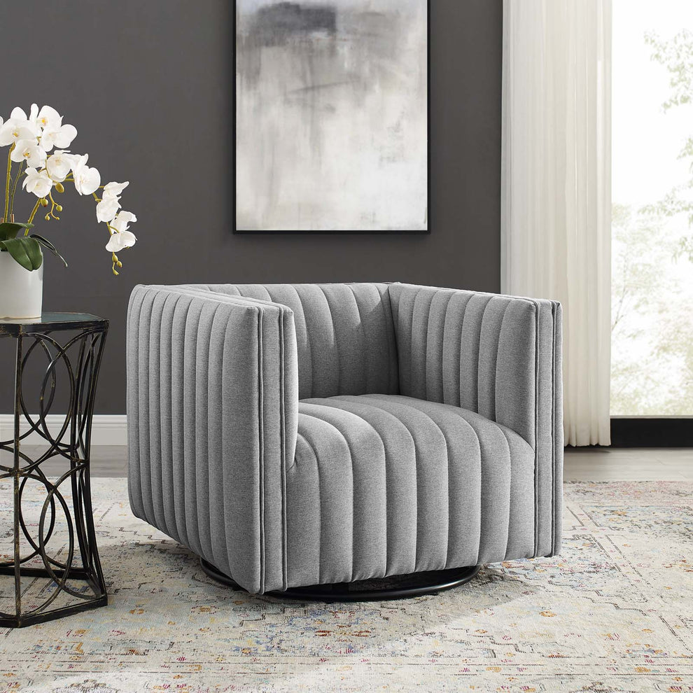 Modway Perception Tufted Swivel Upholstered Armchair - EEI-3926 | Armchairs | Modishstore - 19