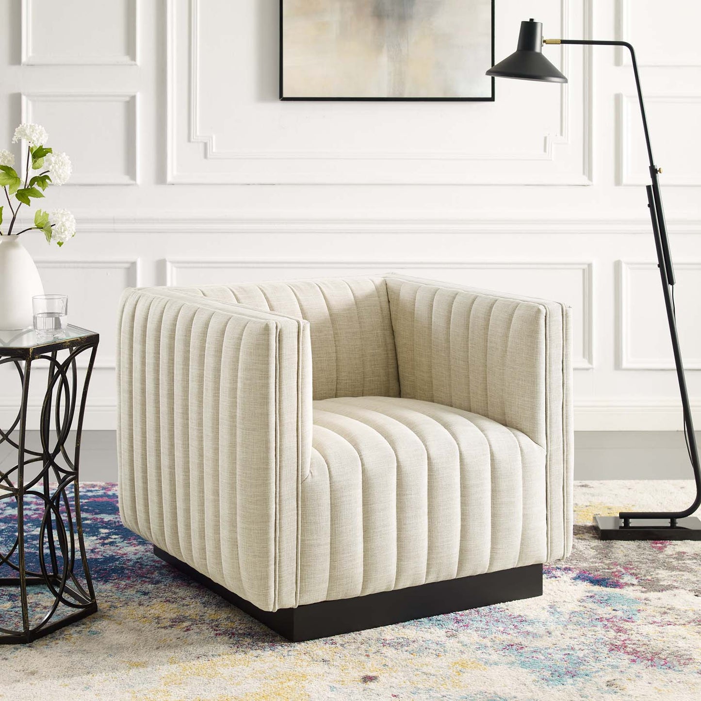 Modway Perception Tufted Upholstered Fabric Armchair | Armchairs | Modishstore-10