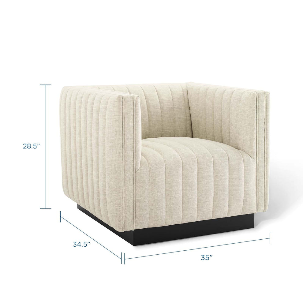 Modway Perception Tufted Upholstered Fabric Armchair - EEI-3927 | Armchairs | Modishstore - 13