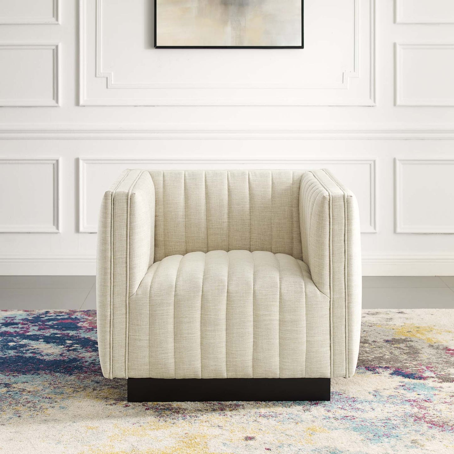 Modway Perception Tufted Upholstered Fabric Armchair | Armchairs | Modishstore-11