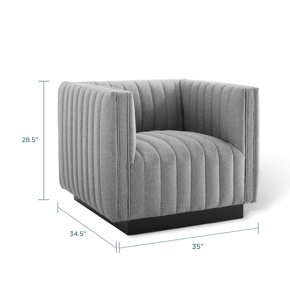 Modway Perception Tufted Upholstered Fabric Armchair - EEI-3927 | Armchairs | Modishstore - 22