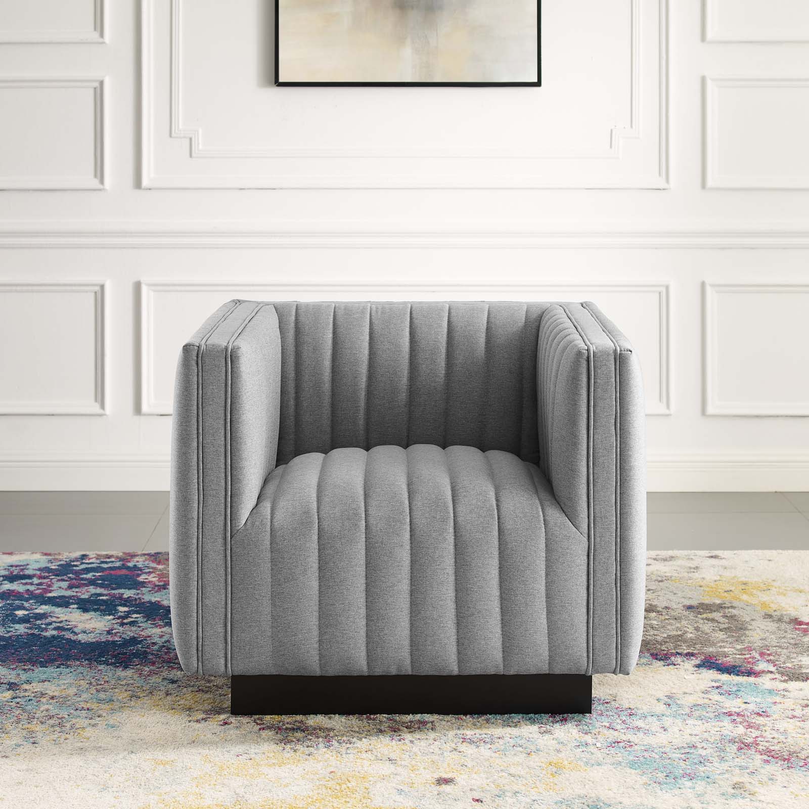Modway Perception Tufted Upholstered Fabric Armchair | Armchairs | Modishstore-20