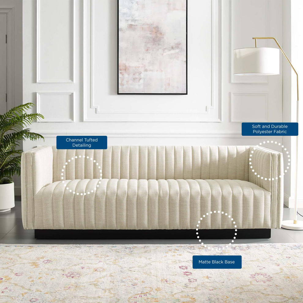 Modway Perception Tufted Upholstered Fabric Sofa - EEI-3928 | Sofas | Modishstore - 20