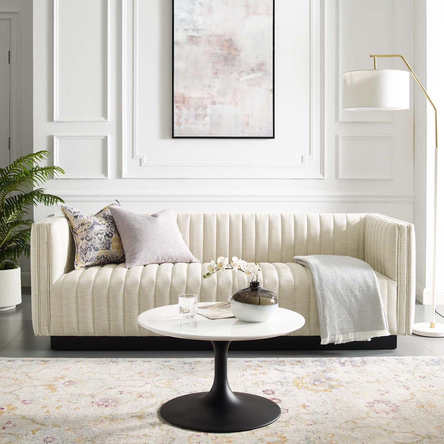 Modway Perception Tufted Upholstered Fabric Sofa | Sofas | Modishstore-11
