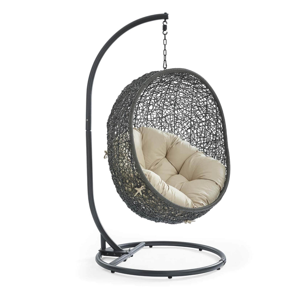 Modway Hide Outdoor Patio Sunbrella Swing Chair With Stand - EEI-3929 | Outdoor Porch Swings | Modishstore - 3