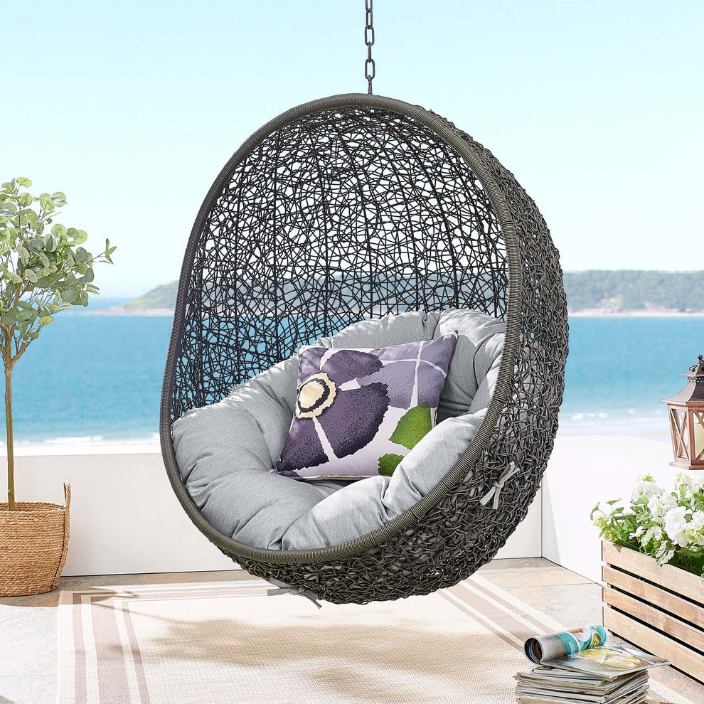 Modway Hide Outdoor Patio Sunbrella Swing Chair With Stand - EEI-3929 | Outdoor Porch Swings | Modishstore - 10