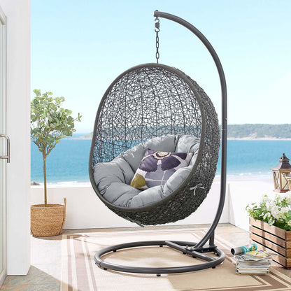 Modway Hide Outdoor Patio Sunbrella Swing Chair With Stand - EEI-3929 | Outdoor Porch Swings | Modishstore - 9