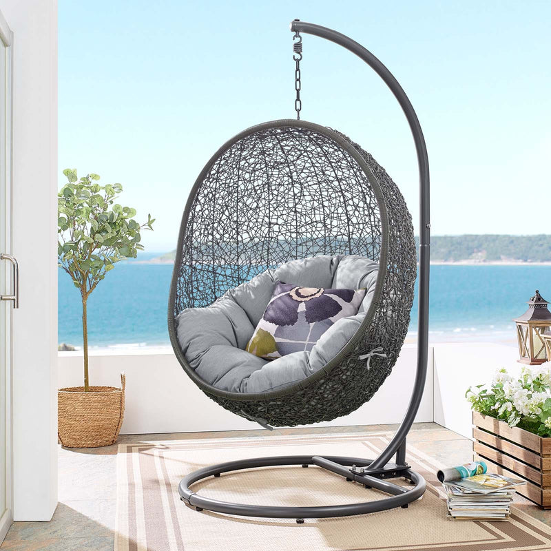 Modway Hide Outdoor Patio Sunbrella Swing Chair With Stand - EEI-3929 | Outdoor Porch Swings | Modishstore - 9