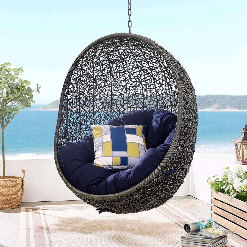 Modway Hide Outdoor Patio Sunbrella Swing Chair With Stand - EEI-3929 | Outdoor Porch Swings | Modishstore - 18
