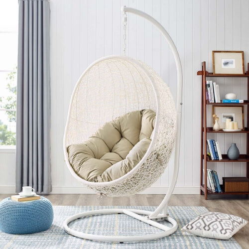Modway Hide Outdoor Patio Sunbrella Swing Chair With Stand - EEI-3929 | Outdoor Porch Swings | Modishstore - 33