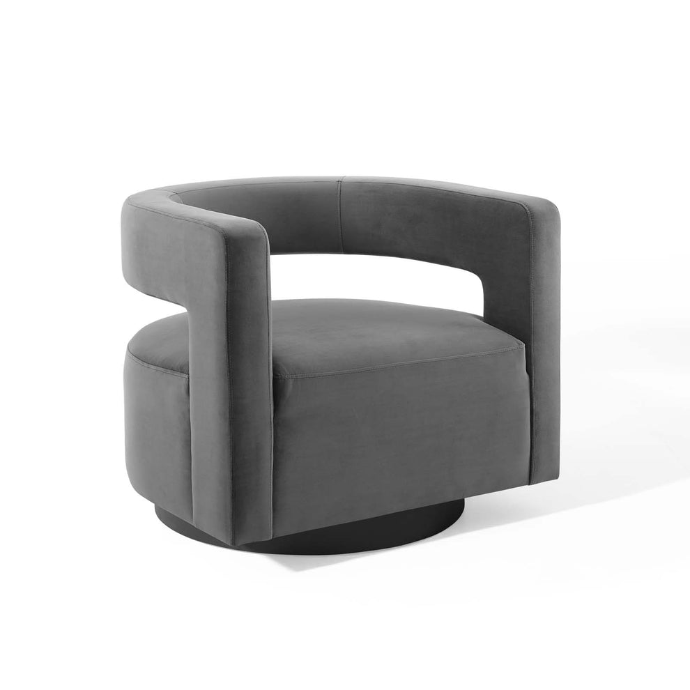 Modway Spin Cutaway Performance Velvet Swivel Armchair - EEI-3947 | Armchairs | Modishstore - 2