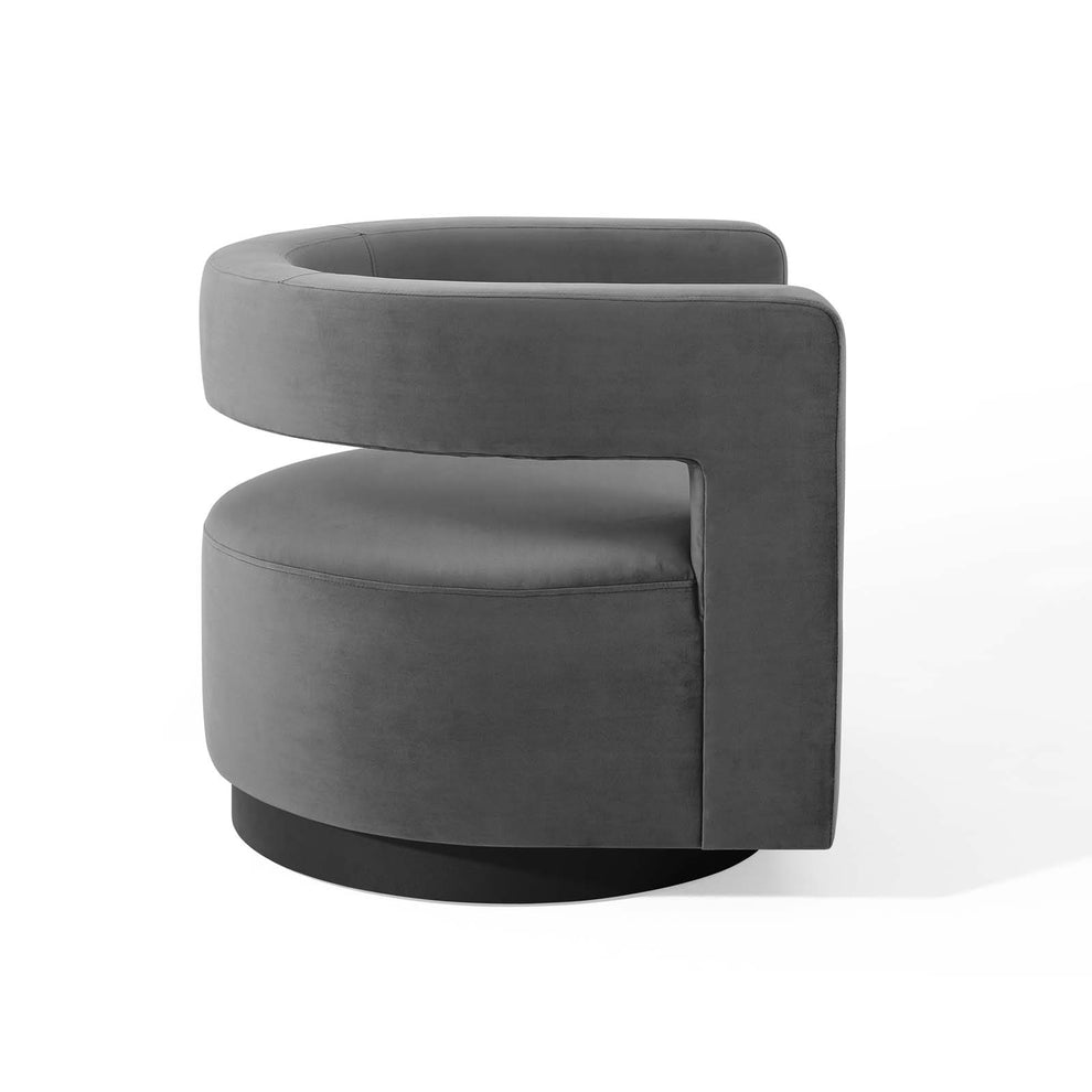 Modway Spin Cutaway Performance Velvet Swivel Armchair - EEI-3947 | Armchairs | Modishstore - 4
