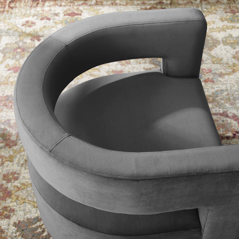 Modway Spin Cutaway Performance Velvet Swivel Armchair - EEI-3947 | Armchairs | Modishstore - 1