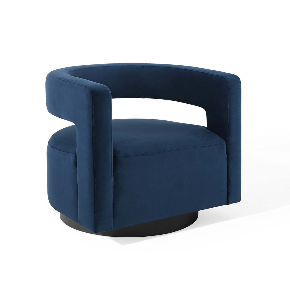 Modway Spin Cutaway Performance Velvet Swivel Armchair - EEI-3947 | Armchairs | Modishstore - 9