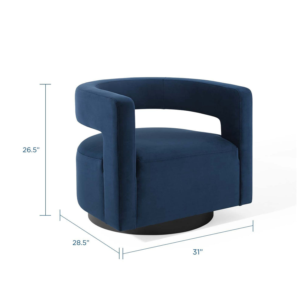 Modway Spin Cutaway Performance Velvet Swivel Armchair - EEI-3947 | Armchairs | Modishstore - 10