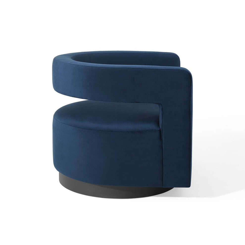 Modway Spin Cutaway Performance Velvet Swivel Armchair - EEI-3947 | Armchairs | Modishstore - 11