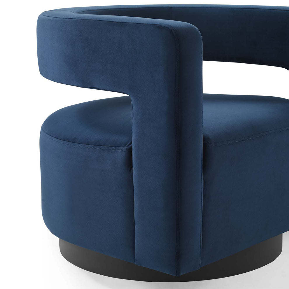 Modway Spin Cutaway Performance Velvet Swivel Armchair - EEI-3947 | Armchairs | Modishstore - 14