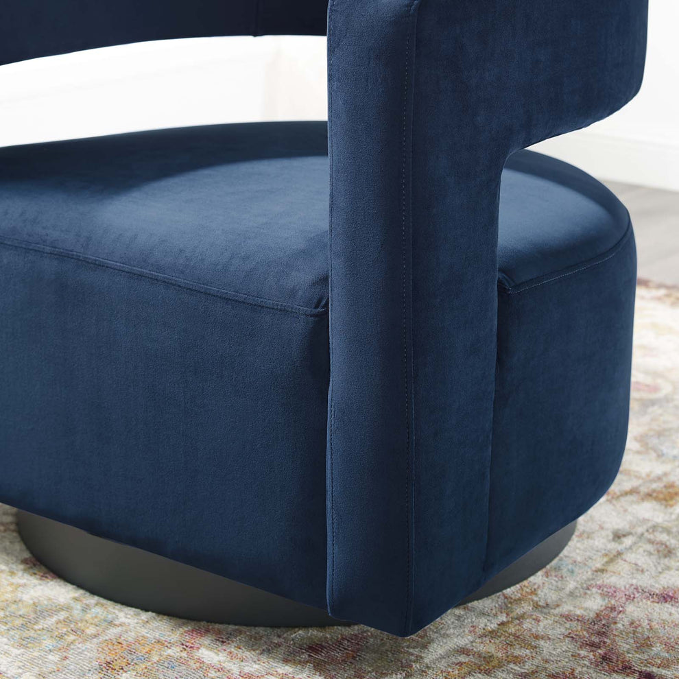 Modway Spin Cutaway Performance Velvet Swivel Armchair - EEI-3947 | Armchairs | Modishstore - 15
