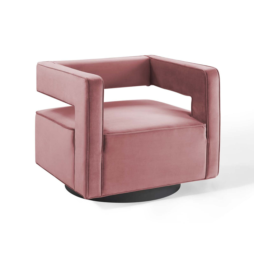 Modway Booth Performance Velvet Swivel Armchair - EEI-3948 | Armchairs | Modishstore - 1