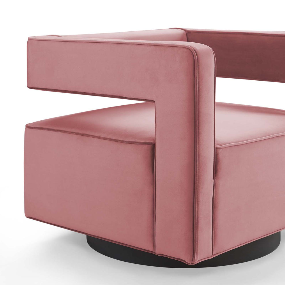 Modway Booth Performance Velvet Swivel Armchair - EEI-3948 | Armchairs | Modishstore - 6