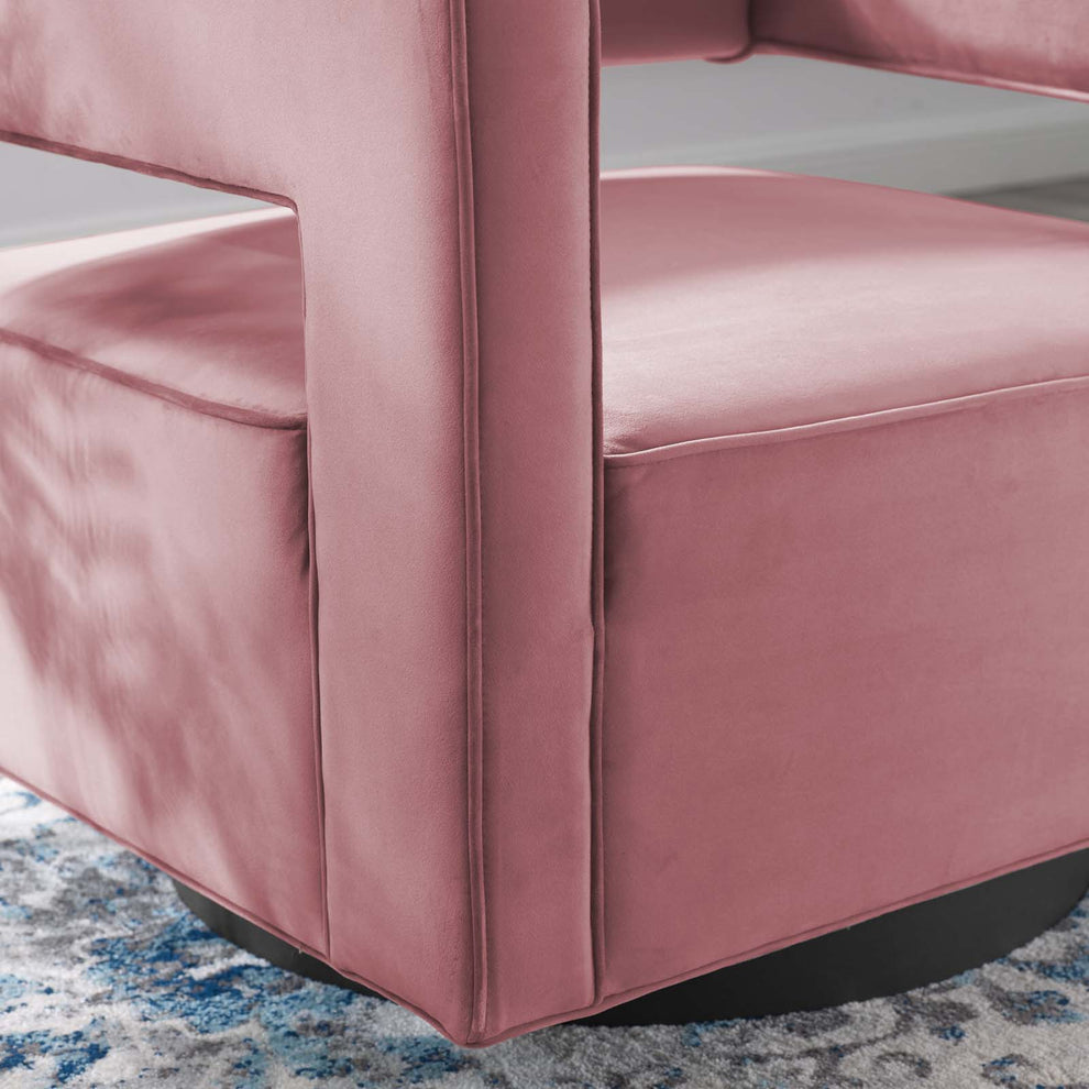 Modway Booth Performance Velvet Swivel Armchair - EEI-3948 | Armchairs | Modishstore - 7