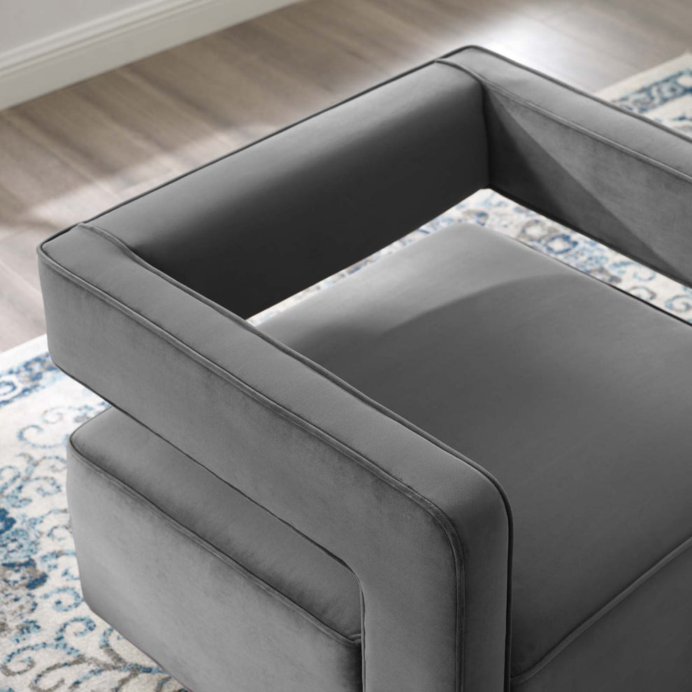 Modway Booth Performance Velvet Swivel Armchair - EEI-3948 | Armchairs | Modishstore - 15