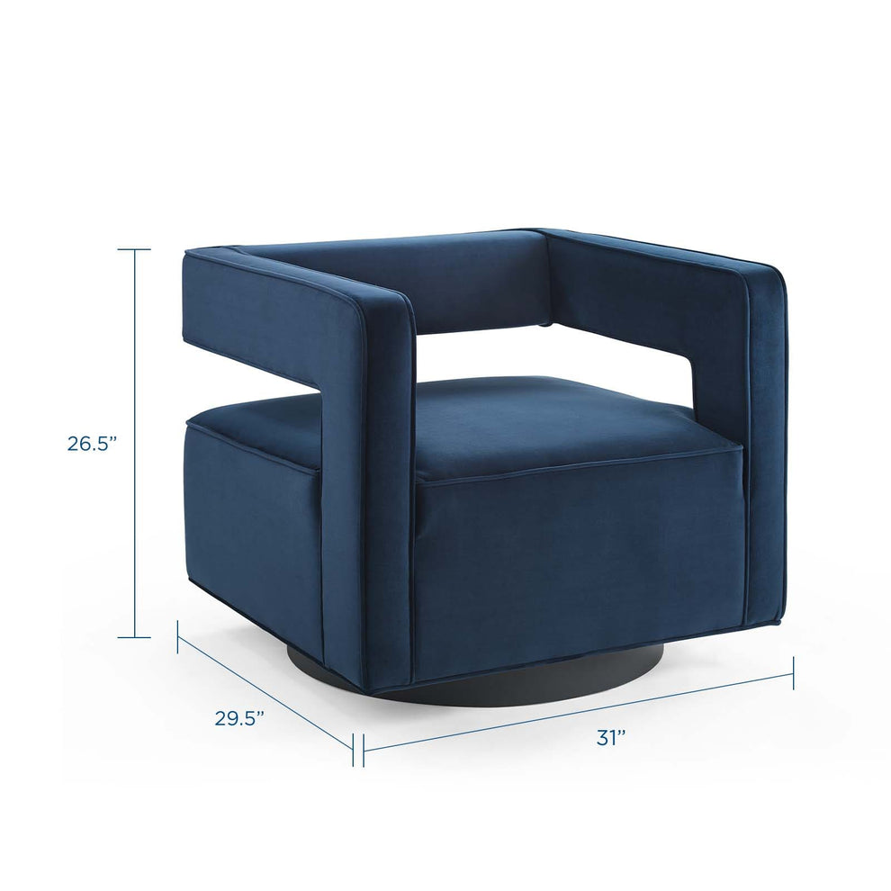 Modway Booth Performance Velvet Swivel Armchair - EEI-3948 | Armchairs | Modishstore - 18