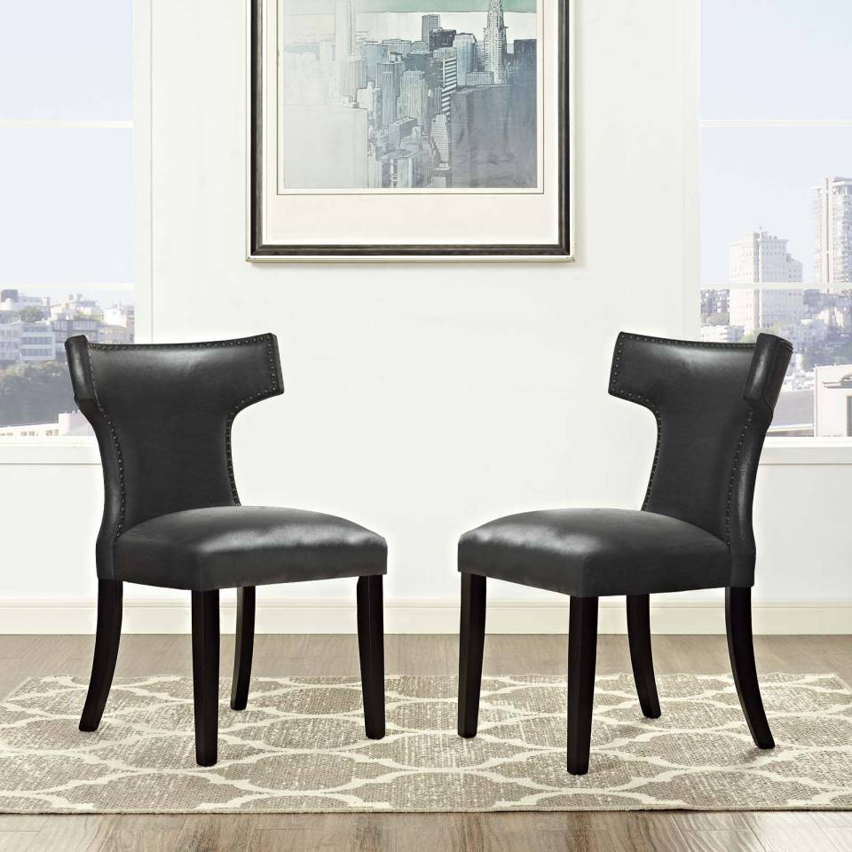 Modway Curve Dining Chair Vinyl Set of 2 - EEI-3949 | Dining Chairs | Modishstore - 1