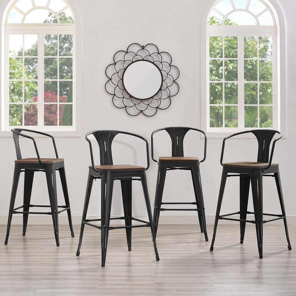 Modway Promenade Bar Stool Set of 4 - EEI-3955 | Bar Stools | Modishstore - 1