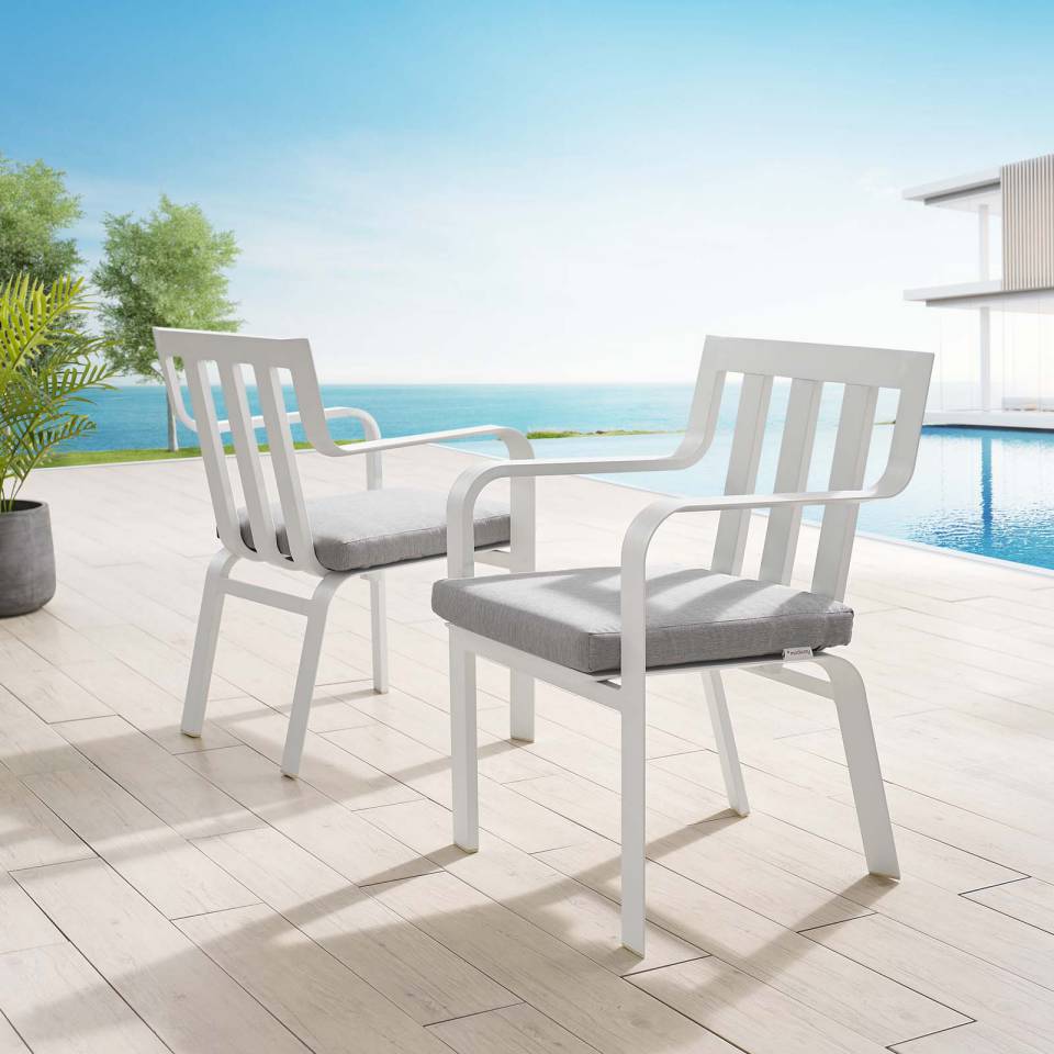 Modway Baxley Outdoor Patio Aluminum Armchair Set of 2 | Outdoor Chairs | Modishstore