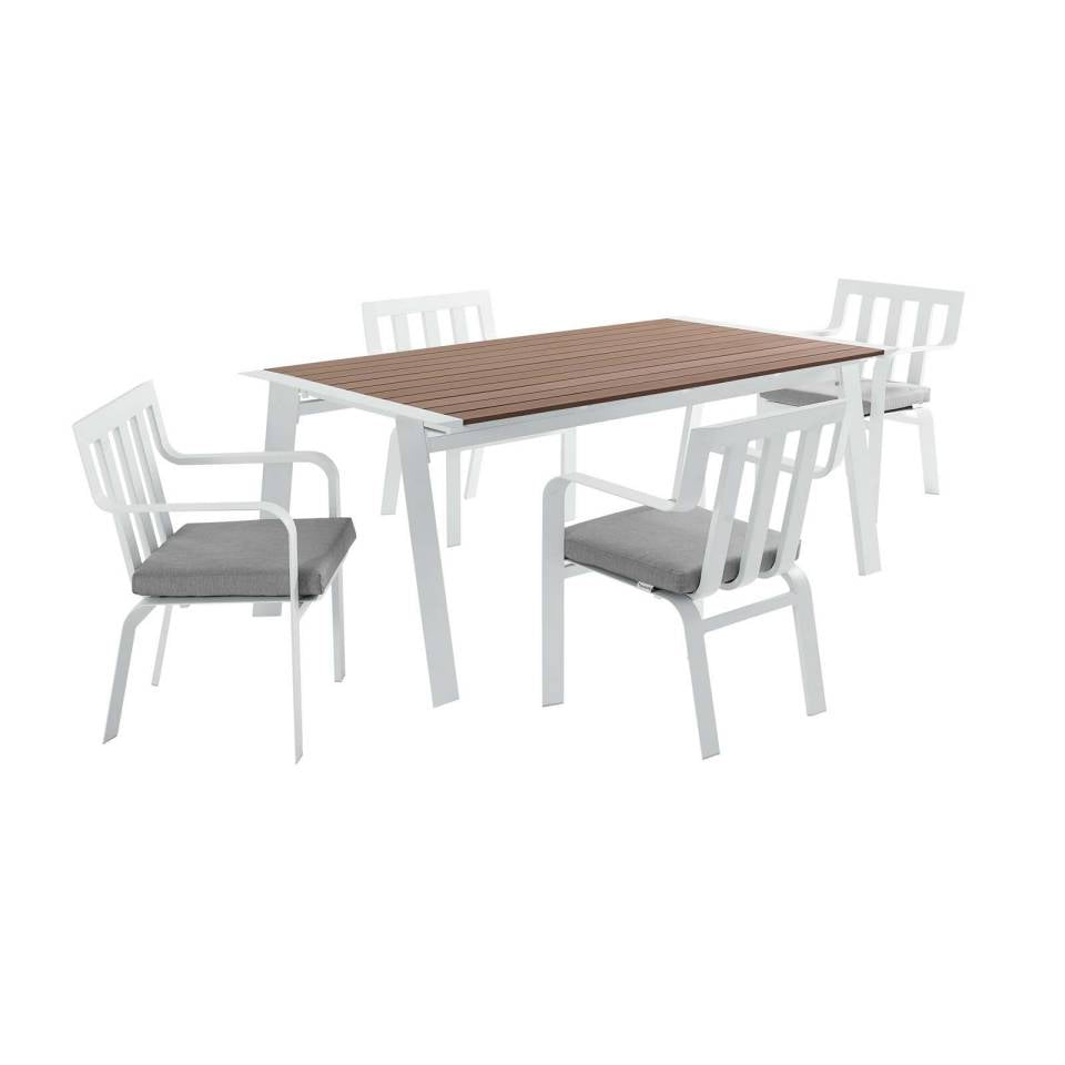 Modway Baxley 5 Piece Outdoor Patio Aluminum Dining Set - EEI-3964 | Outdoor Dining Sets | Modishstore - 2