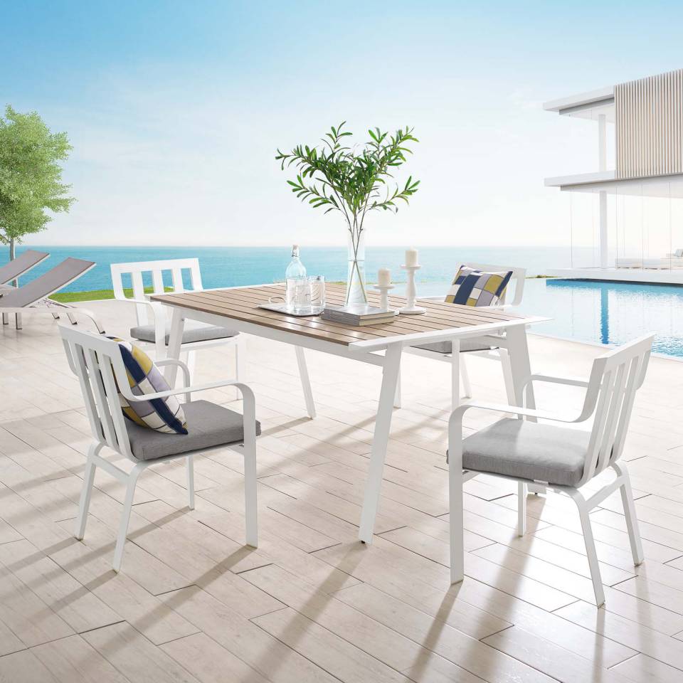 Modway Baxley 5 Piece Outdoor Patio Aluminum Dining Set - EEI-3964 | Outdoor Dining Sets | Modishstore - 1