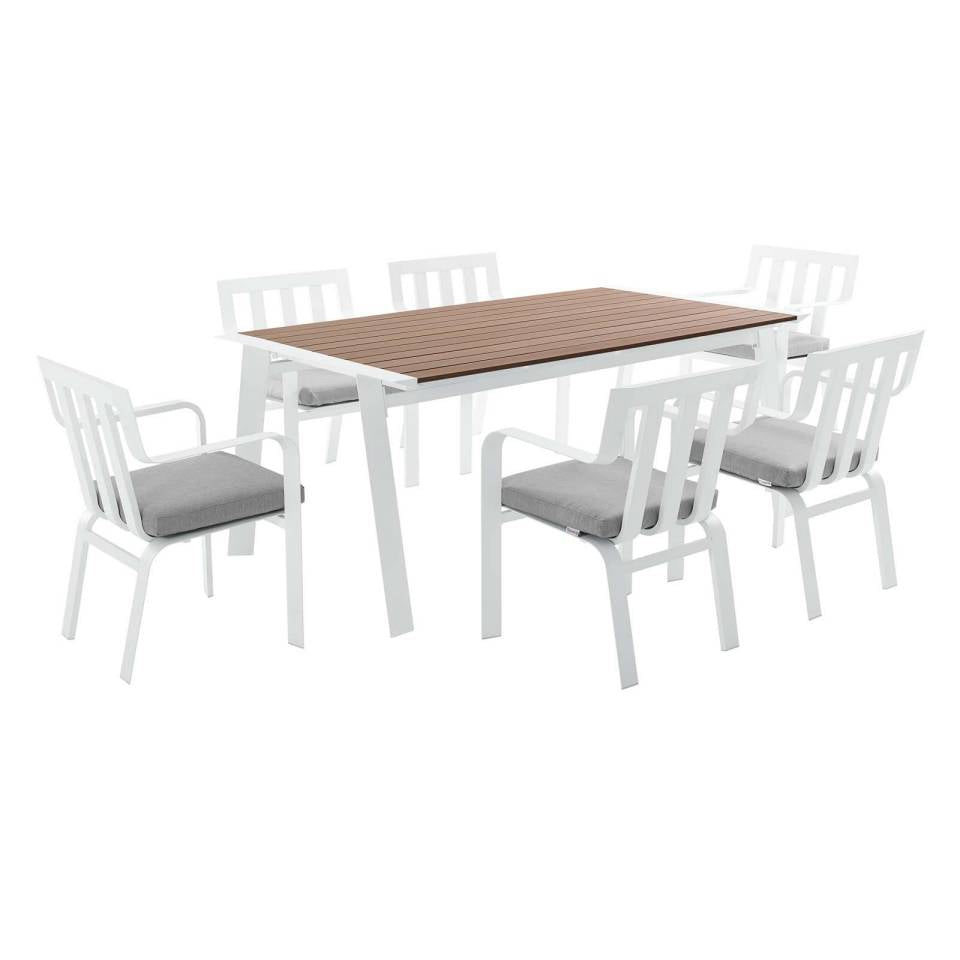 Modway Baxley 7 Piece Outdoor Patio Aluminum Dining Set - EEI-3965 | Outdoor Dining Sets | Modishstore - 2