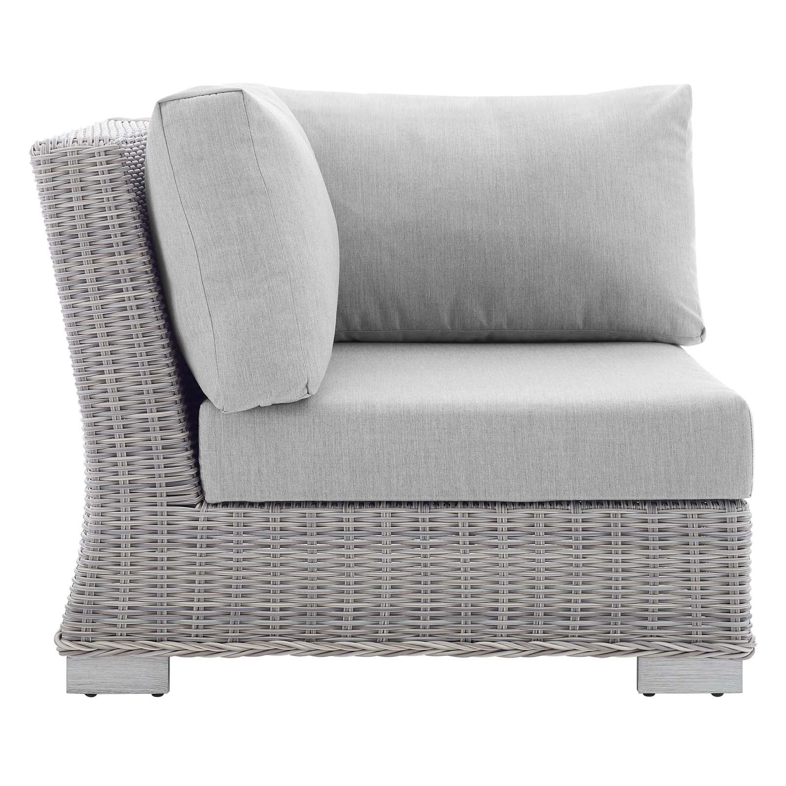 Modway Conway Sunbrella® Outdoor Patio Wicker Rattan Corner Chair | Outdoor Sofas, Loveseats & Sectionals | Modishstore-4
