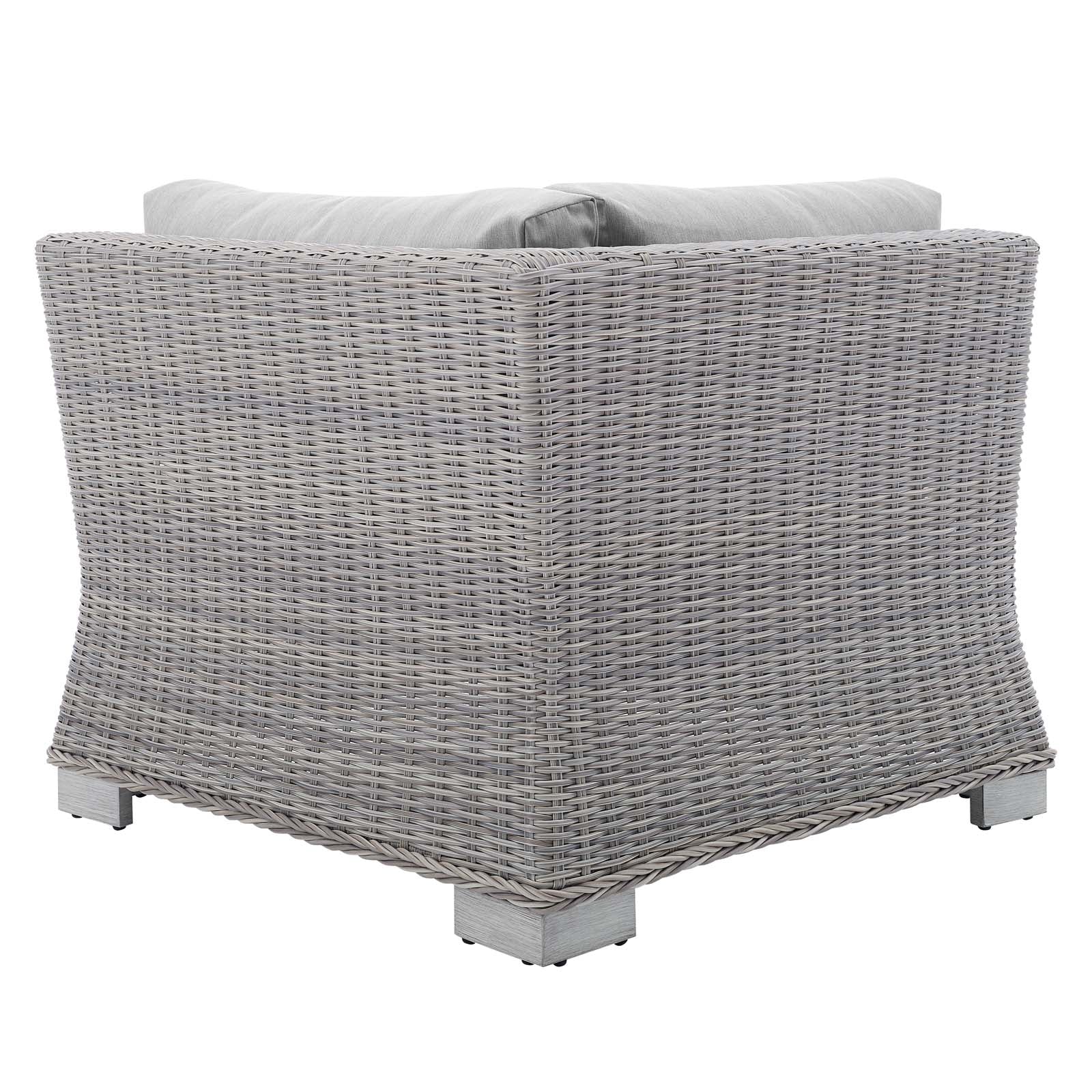 Conway Sunbrella Outdoor Patio Wicker Rattan Corner Chair - Thumbnail 4