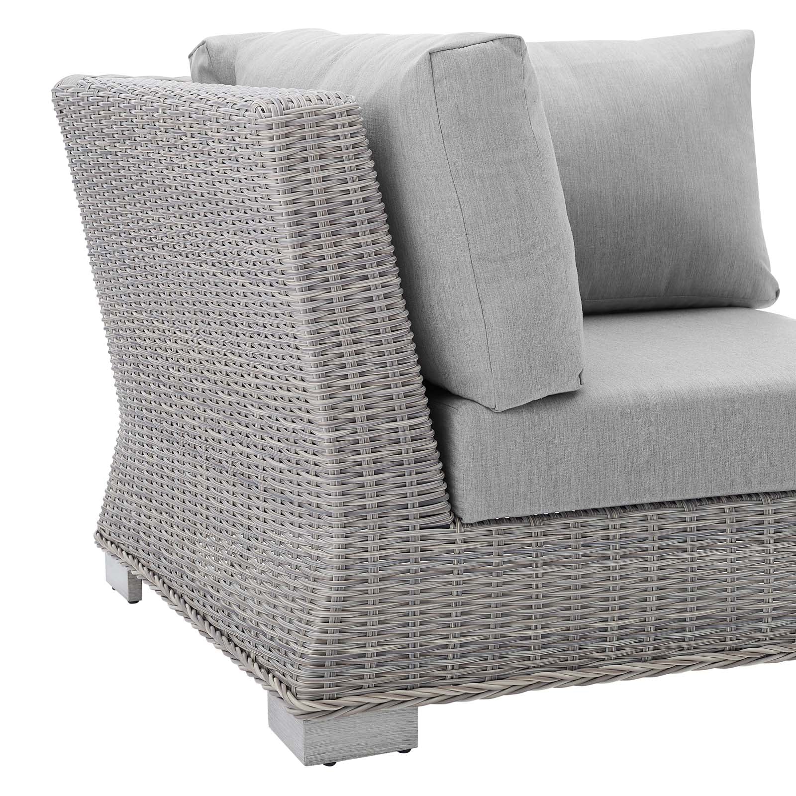Conway Sunbrella Outdoor Patio Wicker Rattan Corner Chair - Thumbnail 5