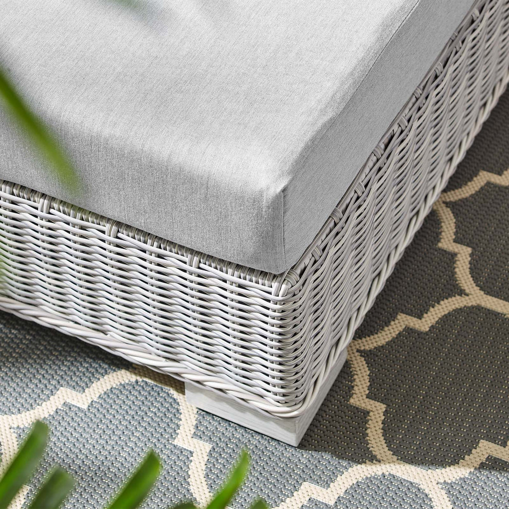 Modway Conway Sunbrella® Outdoor Patio Wicker Rattan Ottoman - EEI-3971 | Outdoor Ottomans | Modishstore - 2