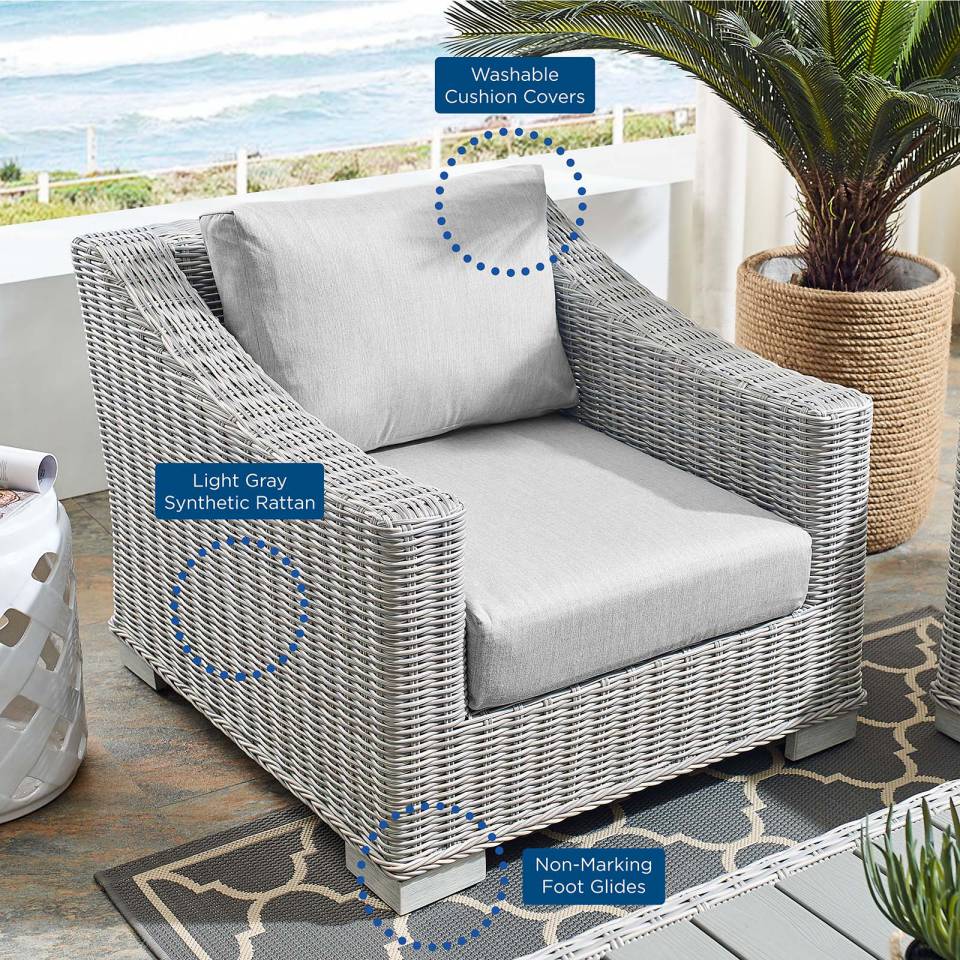 Modway Conway Sunbrella® Outdoor Patio Wicker Rattan Armchair - EEI-3972 | Outdoor Chairs | Modishstore - 1