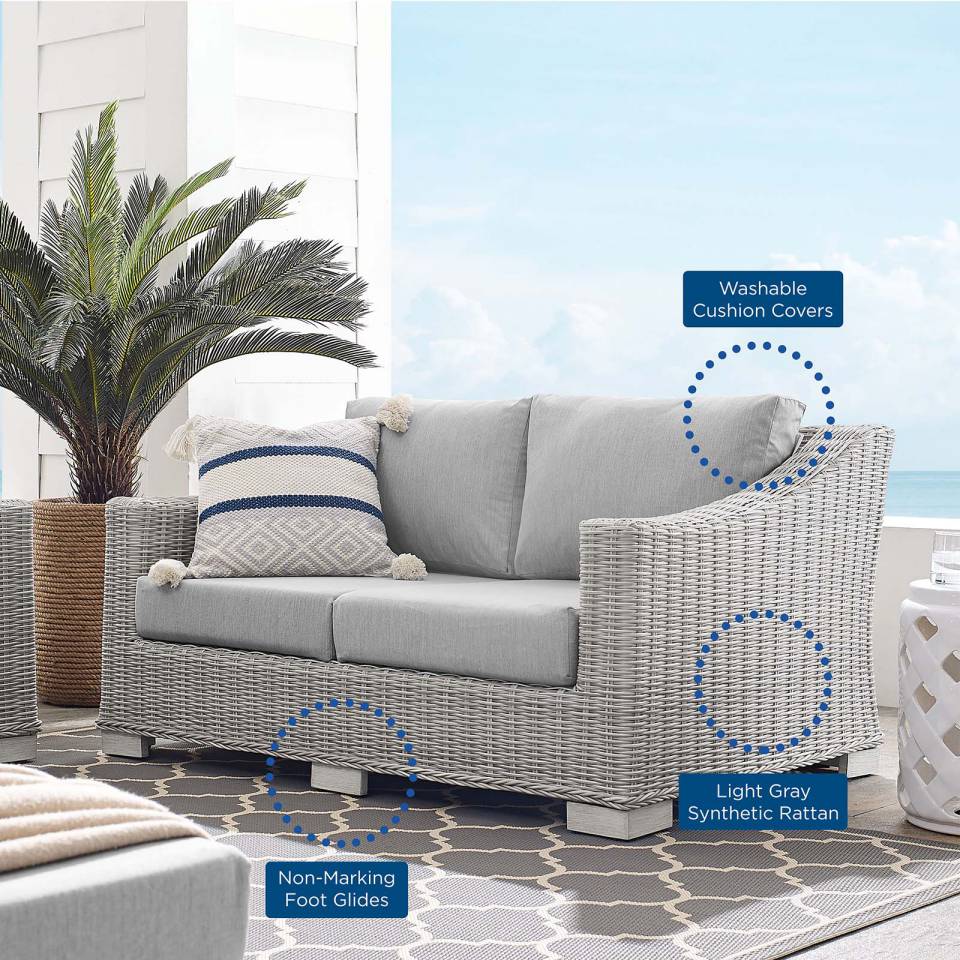 Modway Conway Sunbrella® Outdoor Patio Wicker Rattan Loveseat - EEI-3973 | Outdoor Sofas, Loveseats & Sectionals | Modishstore - 8