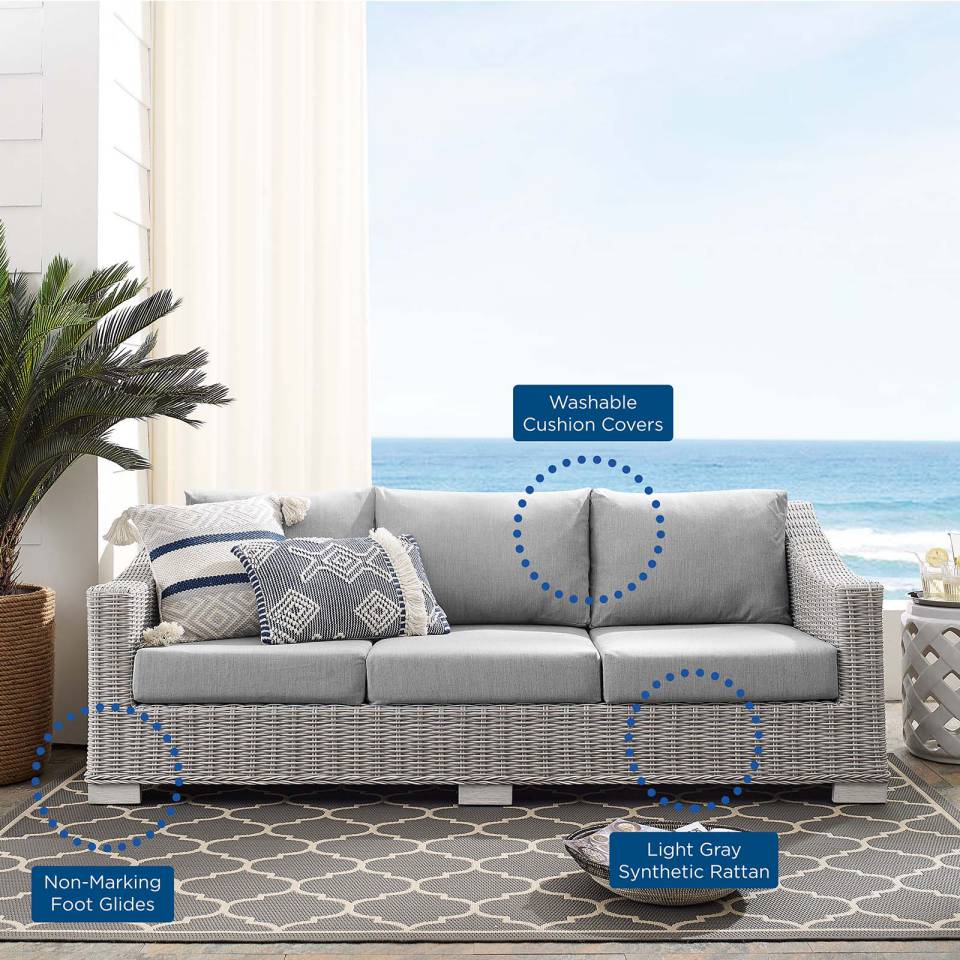 Modway Conway Sunbrella® Outdoor Patio Wicker Rattan Sofa - EEI-3974 | Outdoor Sofas, Loveseats & Sectionals | Modishstore - 8